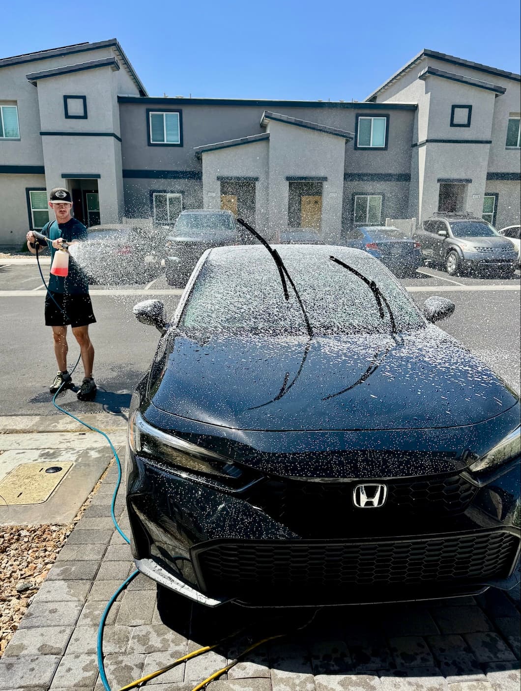 Jake with foam cannon